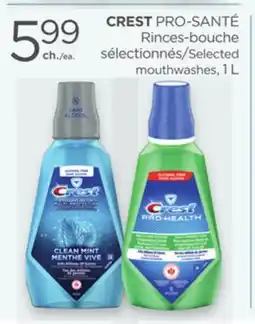 Proxim CREST PRO-SANTÉ Selected mouthwashes offer