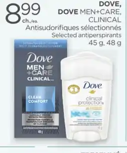 Proxim DOVE, DOVE MEN+CARE, CLINICAL Selected antiperspirants offer