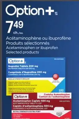 Proxim OPTION+ Acetaminophen or ibuprofen Selected products offer