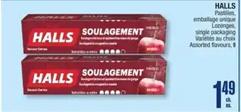 Jean Coutu HALLS Lozenges, single packaging offer