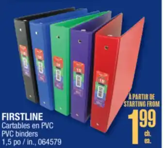 Jean Coutu FIRSTLINE PVC binders offer