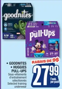 Jean Coutu GOODNITES, HUGGIES PULL-UPS Selected training underwear offer