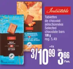 Jean Coutu IRRESISTIBLES Selected chocolate bars offer