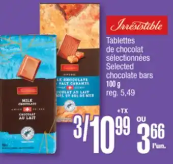 Jean Coutu IRRESISTIBLES Selected chocolate bars offer
