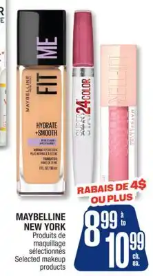Jean Coutu MAYBELLINE NEW YORK Selected makeup products offer