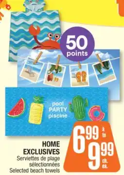 Jean Coutu HOME EXCLUSIVES Selected beach towels offer