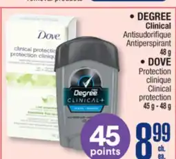 Jean Coutu DEGREE, DOVE Selected Products offer