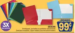 Jean Coutu GEOCAN Selected envelopes, report holders and document holders offer