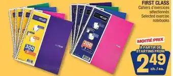 Jean Coutu FIRST CLASS Selected exercise notebooks offer