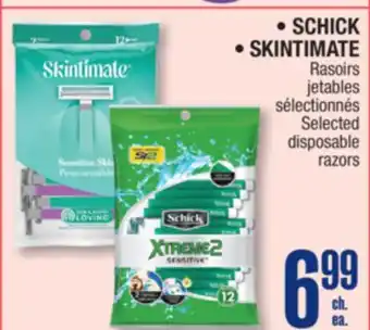 Jean Coutu SCHICK, SKINTIMATE Selected disposable razors offer