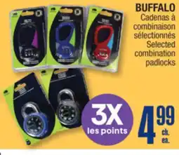 Jean Coutu BUFFALO Selected combination padlocks offer