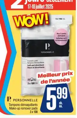 Jean Coutu PERSONNELLE Make-up remover pads offer