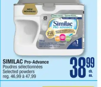 Jean Coutu SIMILAC Pro-Advance Selected powders offer
