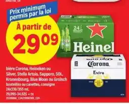 Maxi Bière Corona, Heineken ou Silver, Stella Artois, Sapporo, SOL, Kronenbourg, Blue Moon ou Grolsch offer