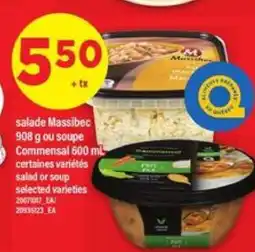 Maxi salade Massibec ou soupe Commensal offer