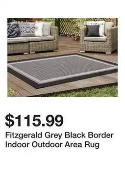 Wayfair Fitzgerald Grey Black Border Indoor Outdoor Area Rug offer