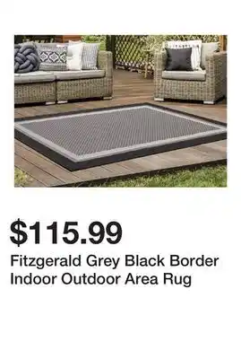 Wayfair Fitzgerald Grey Black Border Indoor Outdoor Area Rug offer