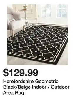 Wayfair Herefordshire Geometric Black/Beige Indoor / Outdoor Area Rug offer