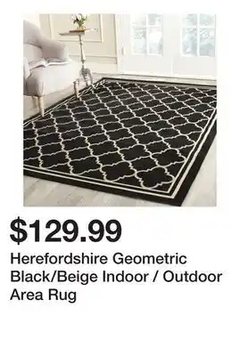 Wayfair Herefordshire Geometric Black/Beige Indoor / Outdoor Area Rug offer
