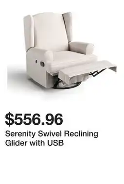 Wayfair Serenity Swivel Reclining Glider with USB offer