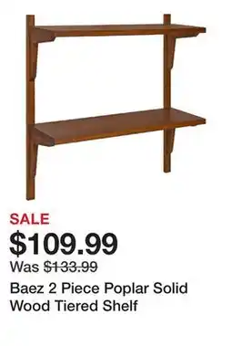 Wayfair Baez 2 Piece Poplar Solid Wood Tiered Shelf offer