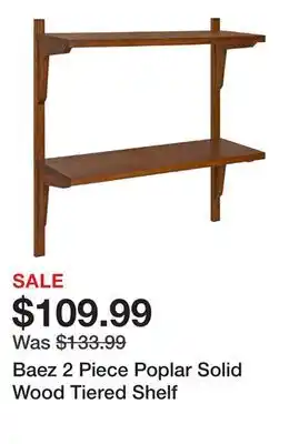 Wayfair Baez 2 Piece Poplar Solid Wood Tiered Shelf offer