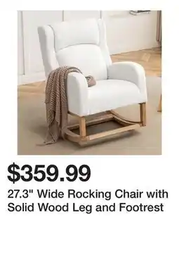 Wayfair 27.3 Wide Rocking Chair with Solid Wood Leg and Footrest offer