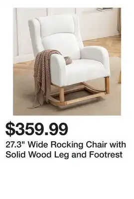 Wayfair 27.3 Wide Rocking Chair with Solid Wood Leg and Footrest offer