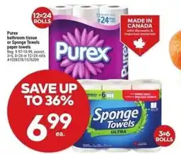 Giant Tiger Purex bathroom tissue or sponge towels paper towels offer