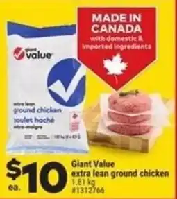 Giant Tiger Giant Value extra lean ground chicken offer
