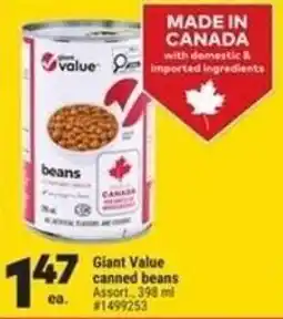 Giant Tiger Giant value canned beans offer