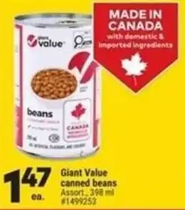 Giant Tiger Giant value canned beans offer