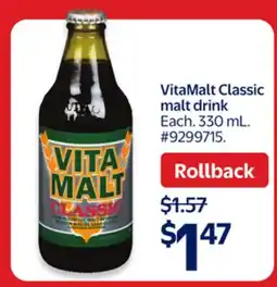 Walmart VitaMalt Classic Malt Drink offer