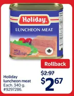 Walmart Holiday luncheon meat offer