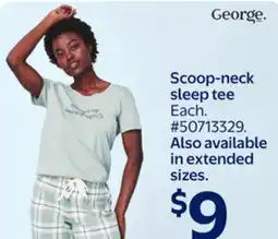 Walmart George Scoop-neck sleep tee offer