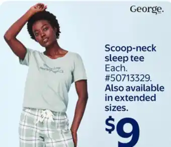 Walmart George Scoop-neck sleep tee offer
