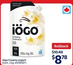 Walmart Iögo Creamy yogurt offer
