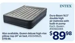 Walmart Intex Dura-Beam 16.5 double high air mattress with built-in pump offer