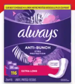 Walmart Always liners offer