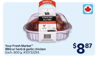 Walmart Your Fresh Market BBQ or herb & garlic chicken offer