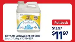 Walmart Tidy Cats LightWeight cat litter offer
