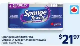 Walmart SpongeTowels UltraPRO Choose-A-Size 8 = 24 paper towels offer