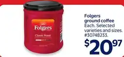 Walmart Folgers Ground Coffee offer