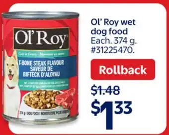 Walmart Ol' Roy wet dog food offer