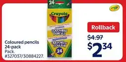 Walmart Coloured pencils 24-pack offer