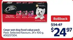 Walmart Cesar wet dog food value pack offer