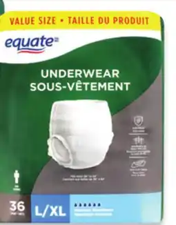 Walmart Equate incontinence underwear value pack offer