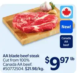 Walmart AA blade beef steak offer