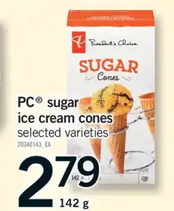 Fortinos PC SUGAR ICE CREAM CONES, 142 G offer