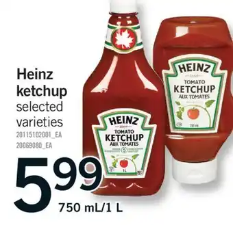 Fortinos HEINZ KETCHUP, 750 ML/1 L offer